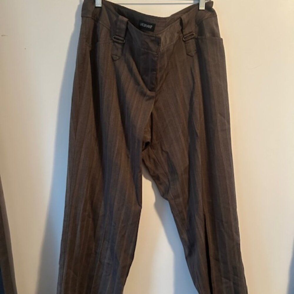 Lane Brayant Brown Tweed stripe Flare pants, size 18